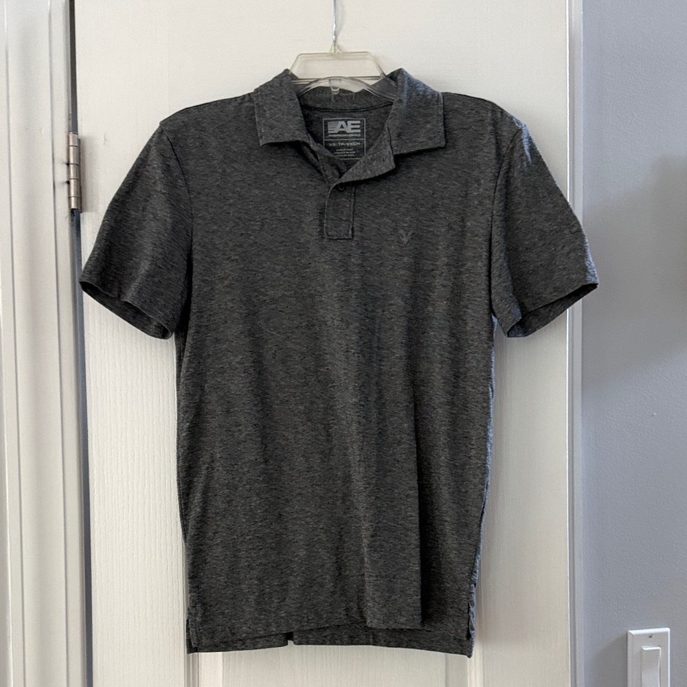 American Eagle Outfitters Men’s Charcoal Heather Polo